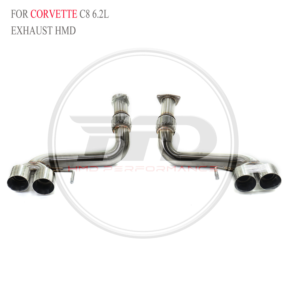 Corvette C8 6.2L Straight Catback SUS304 Racing Grade Exhaust System - 3