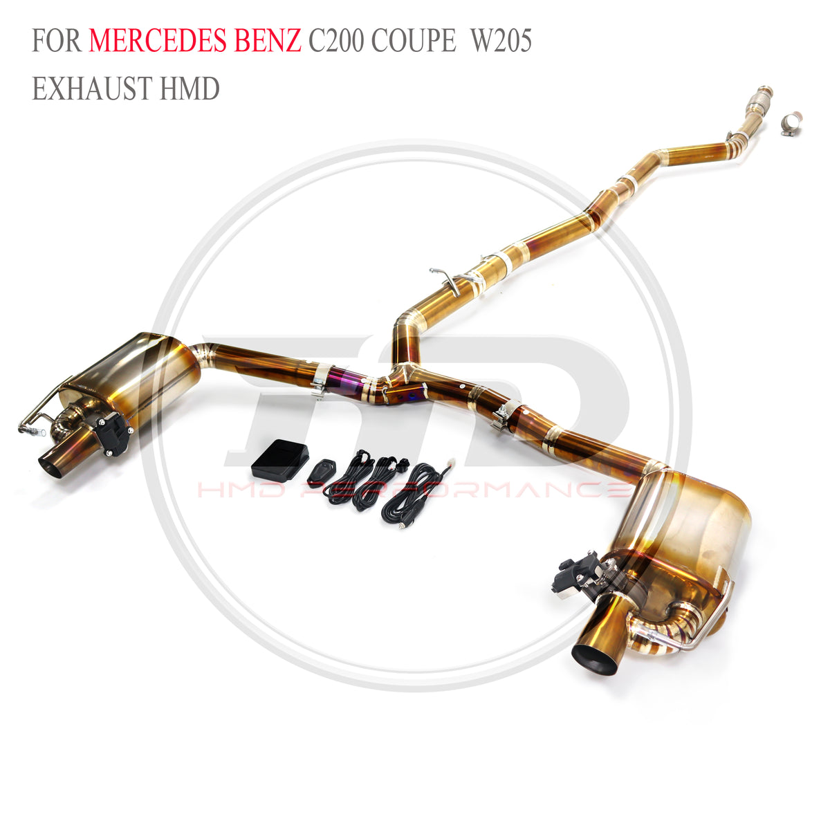 Mercedes-Benz C200 Coupe W205 Valved Catback Titanium Racing Grade Exhaust System - 4