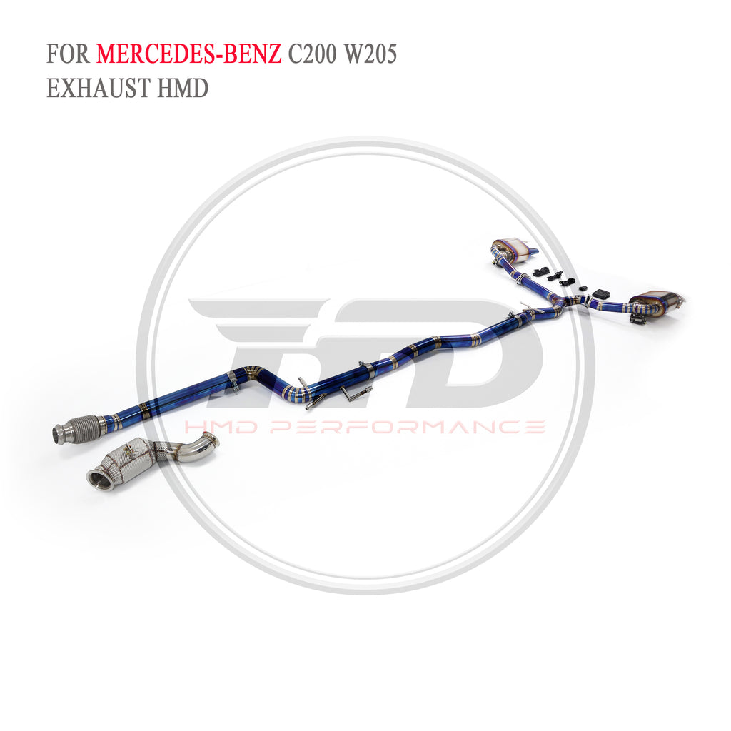 Mercedes-Benz C200 W205 Valved Catback Titanium Racing Grade Exhaust System - 5