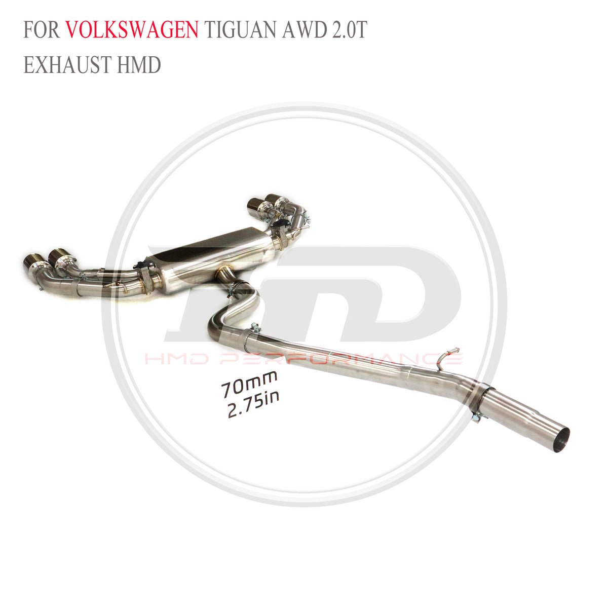 Volkswagen Tiguan AWD 2.0T catback SUS304 Valved Sport Exhaust System - 5
