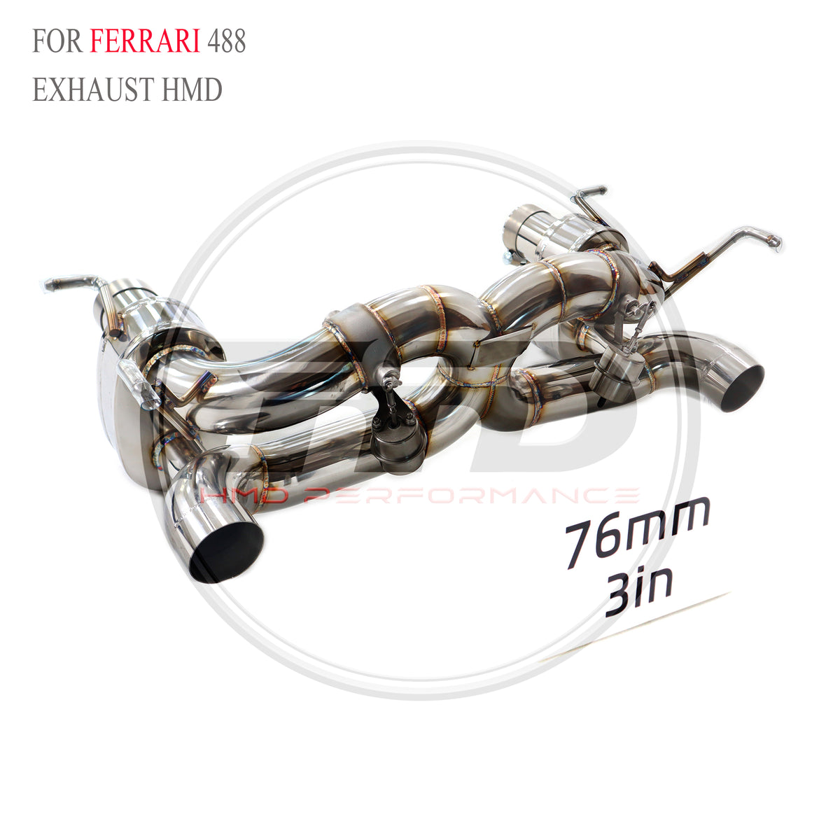 Ferrari 488 Valved Axle-Back SUS304 Racing Grade Exhaust System - 6