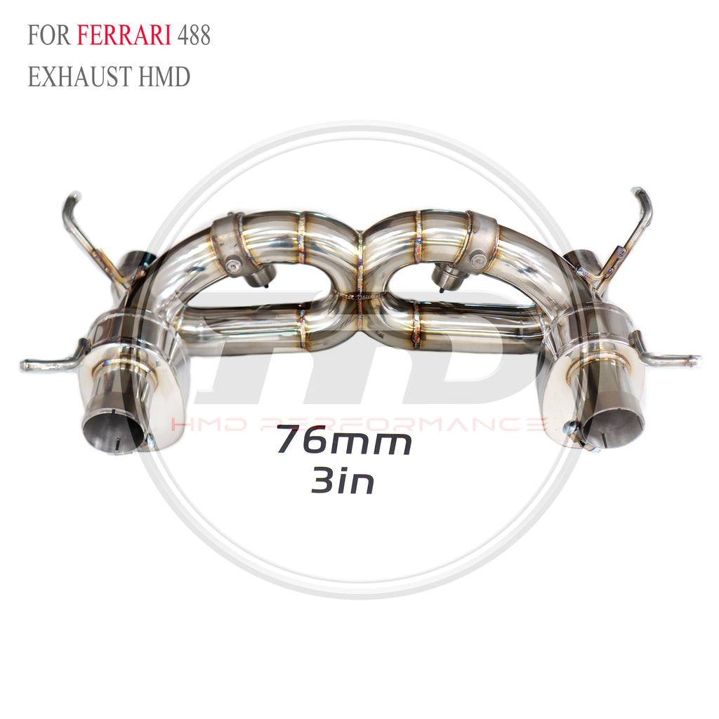 Ferrari 488 Valved Axle-Back SUS304 Racing Grade Exhaust System - 4