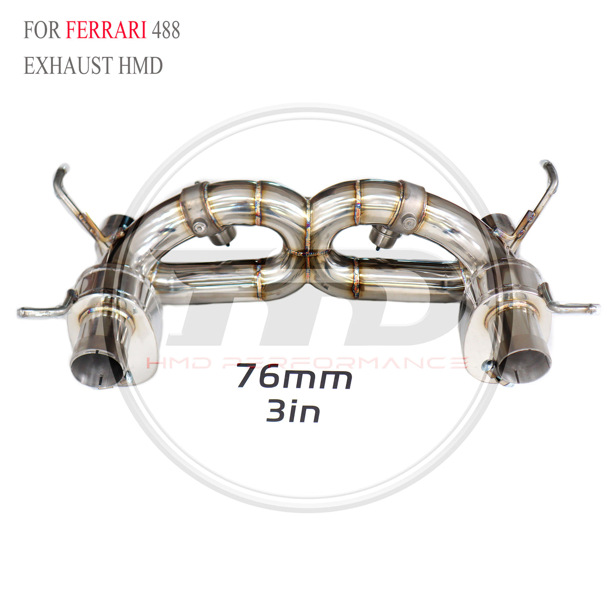Ferrari 488 Valved Axle-Back SUS304 Racing Grade Exhaust System - 4