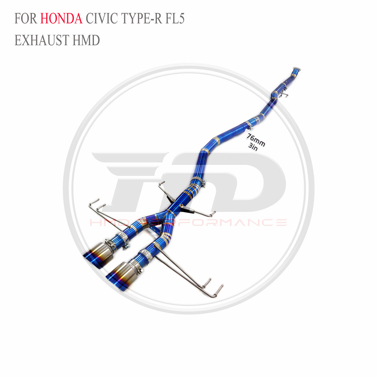 Honda Civic Type-R FL5 catback Titanium Straight Sport Exhaust System - 4