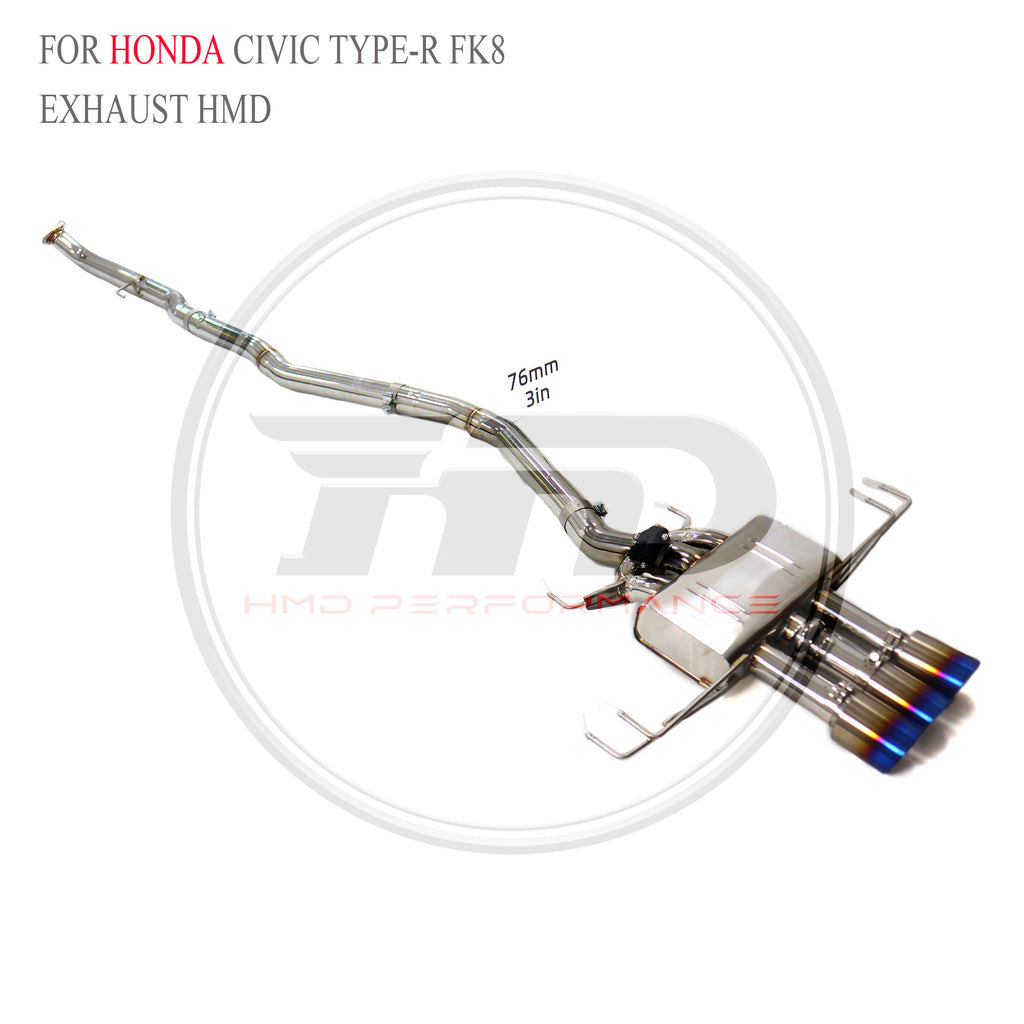 Honda Civic Type-R FK8 Valved Catback SUS304 Racing Grade Exhaust System - 3