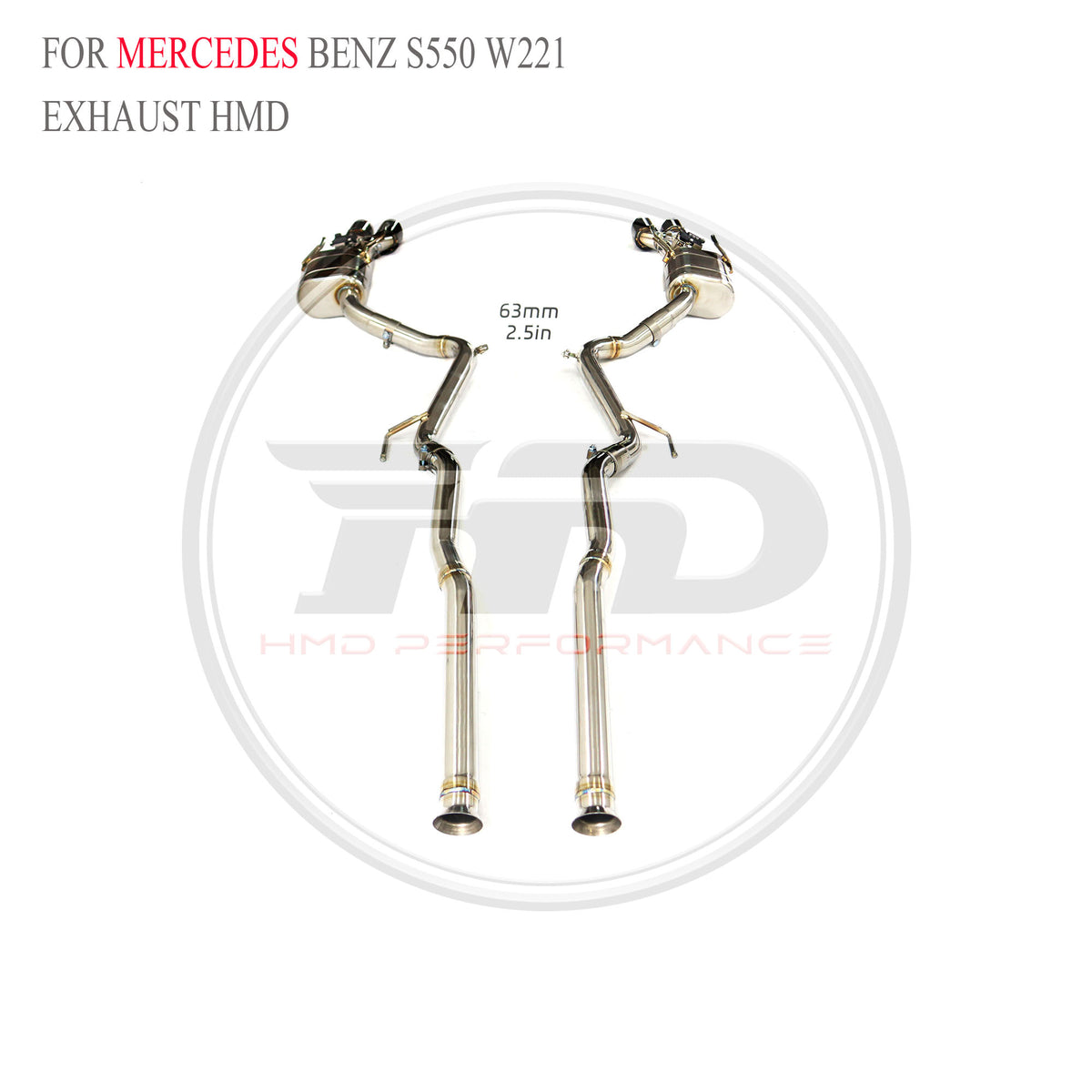Mercedes-Benz S550 W221 catback SUS304 Valved Sport Exhaust System - 6