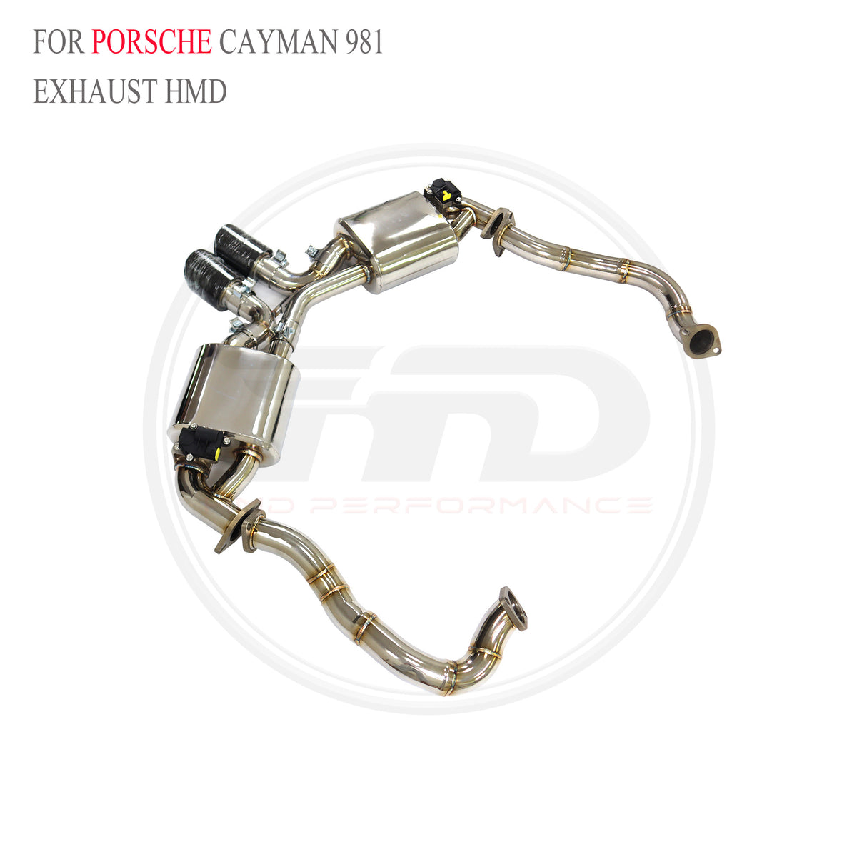 Porsche Cayman 981 3.4L Valved Axle-Back SUS304 Racing Grade Exhaust System - 4