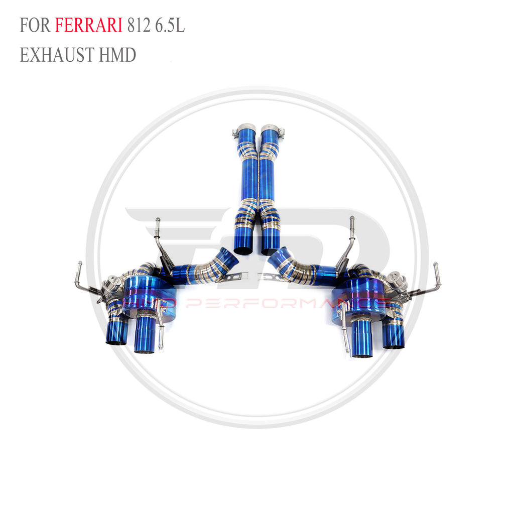 Ferrari 812 6.5L Valved Axle-Back Titanium Racing Grade Exhaust System - 3