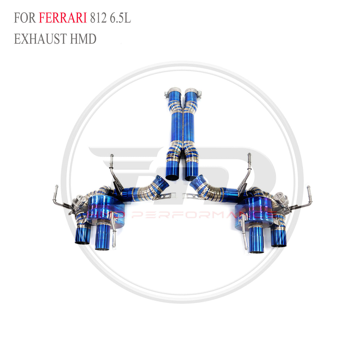Ferrari 812 6.5L Valved Axle-Back Titanium Racing Grade Exhaust System - 3