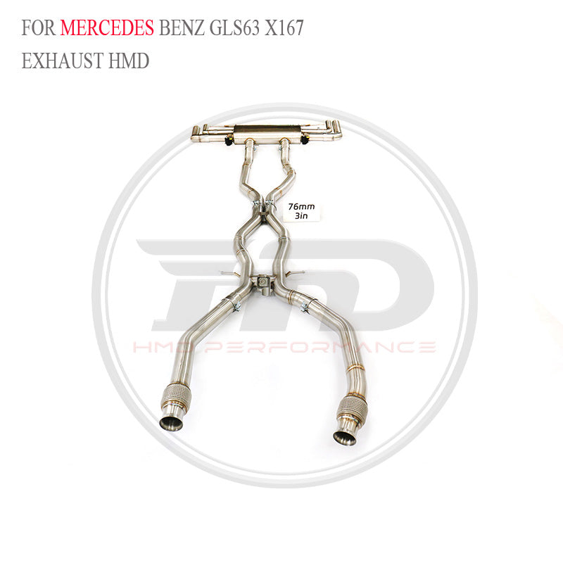 Mercedes-Benz GLS63 X167 4.0T catback SUS304 Valved Sport Exhaust System - 5