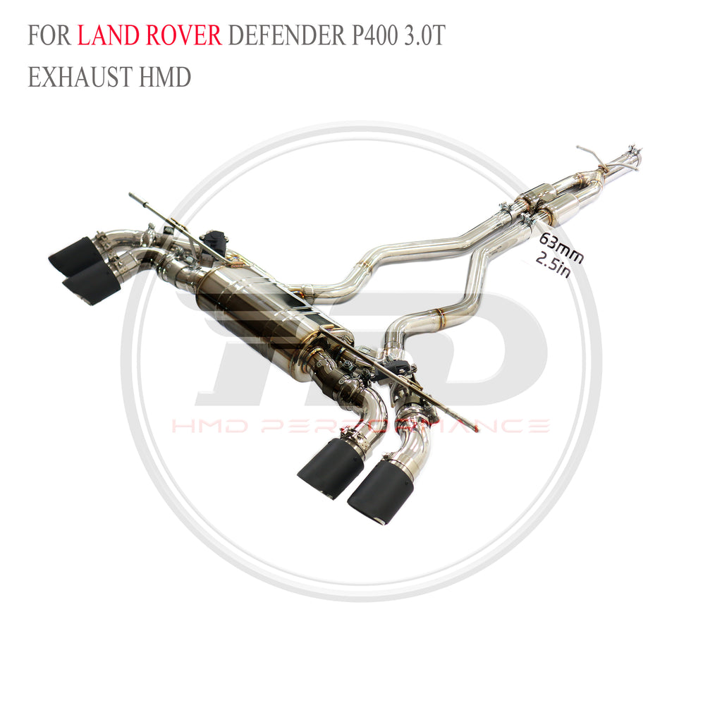 Land Rover Defender P400 3.0T Valved Catback SUS304 Racing Grade Exhaust System - 4