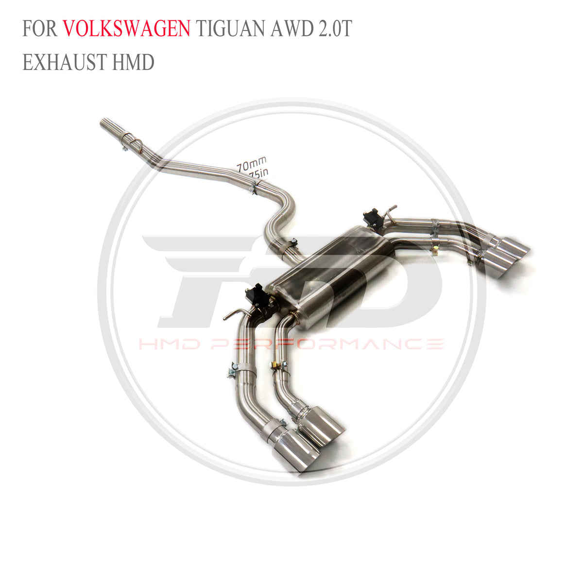 Volkswagen Tiguan AWD 2.0T catback SUS304 Valved Sport Exhaust System - 2