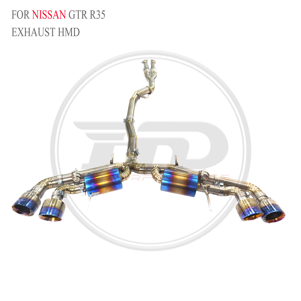 Nissan GTR R35 with Y Pipe Valved Catback Titanium Racing Grade Exhaust System - 2
