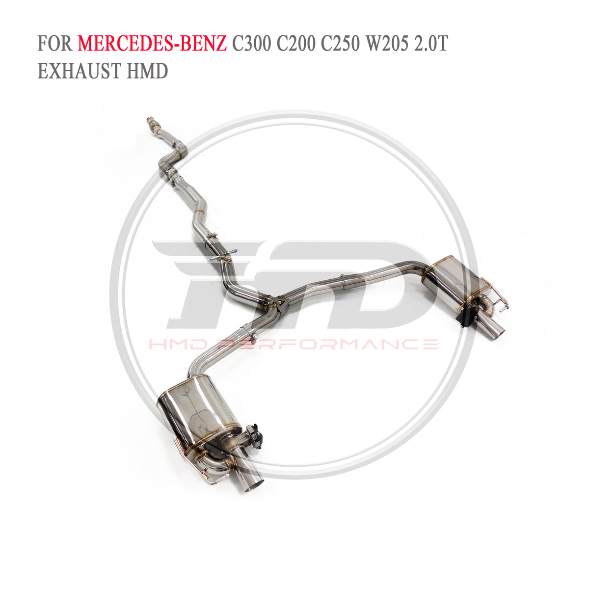 Mercedes-Benz C300 C200 C250 W205 2.0T Valved Catback SUS304 Racing Grade Exhaust System - 4