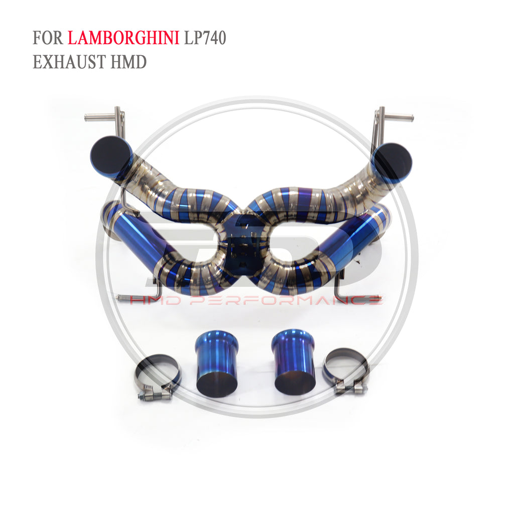 Lamborghini LP740-4 SVJ catback Titanium Straight Sport Exhaust System - 4