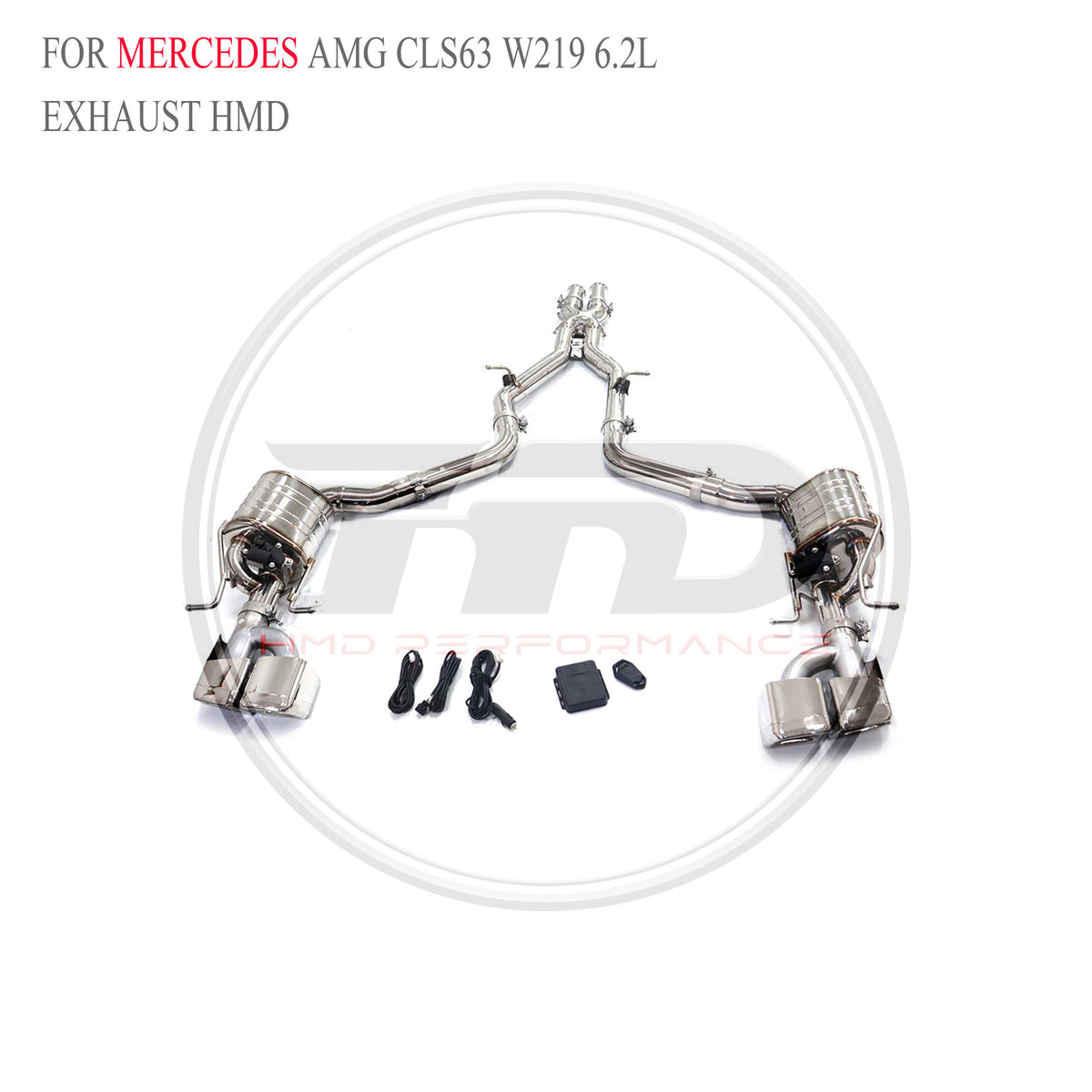 Mercedes-Benz AMG CLS63 W219 6.2L Valved Catback SUS304 Racing Grade Exhaust System - 3