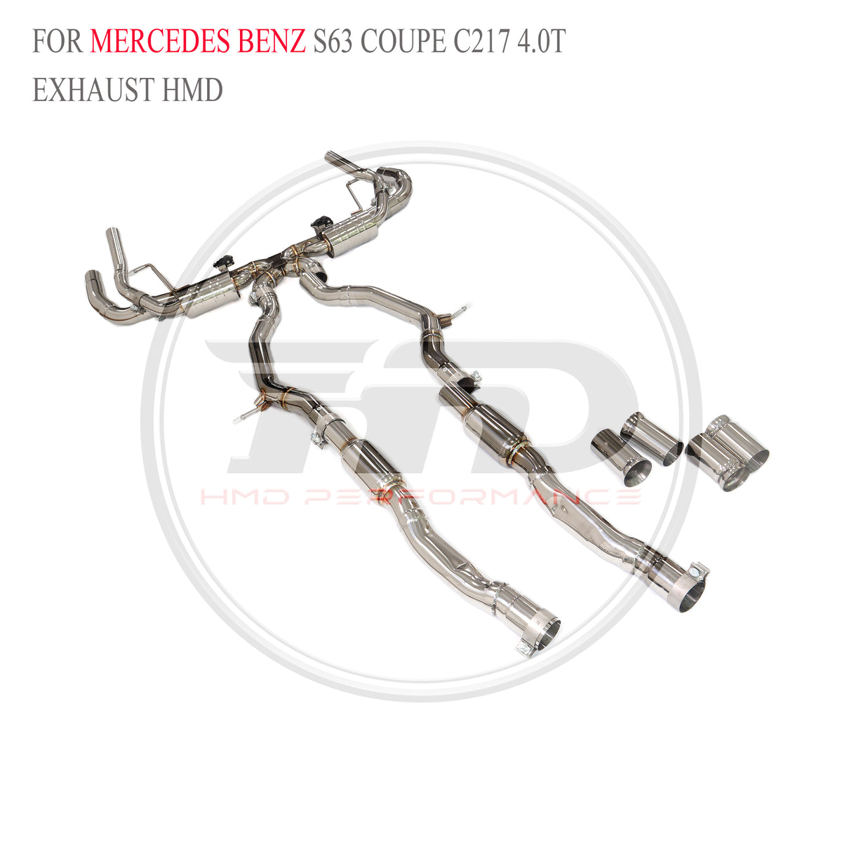 Mercedes-Benz S63 Coupe C217 4.0T Valved Catback SUS304 Racing Grade Exhaust System - 4