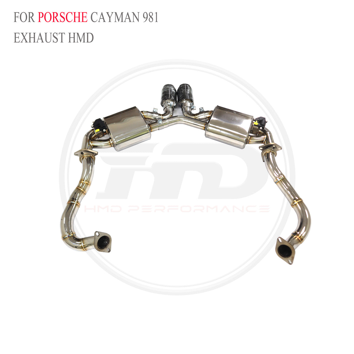 Porsche Cayman 981 3.4L Valved Axle-Back SUS304 Racing Grade Exhaust System - 5