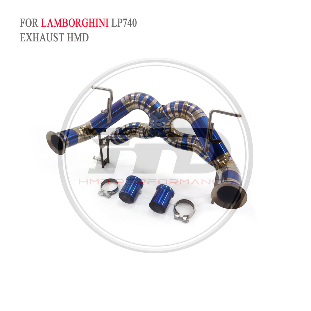 Lamborghini LP740-4 SVJ catback Titanium Straight Sport Exhaust System - 6