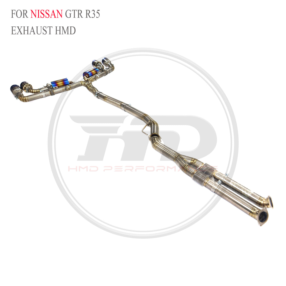 Nissan GTR R35 with Y Pipe Valved Catback Titanium Racing Grade Exhaust System - 4