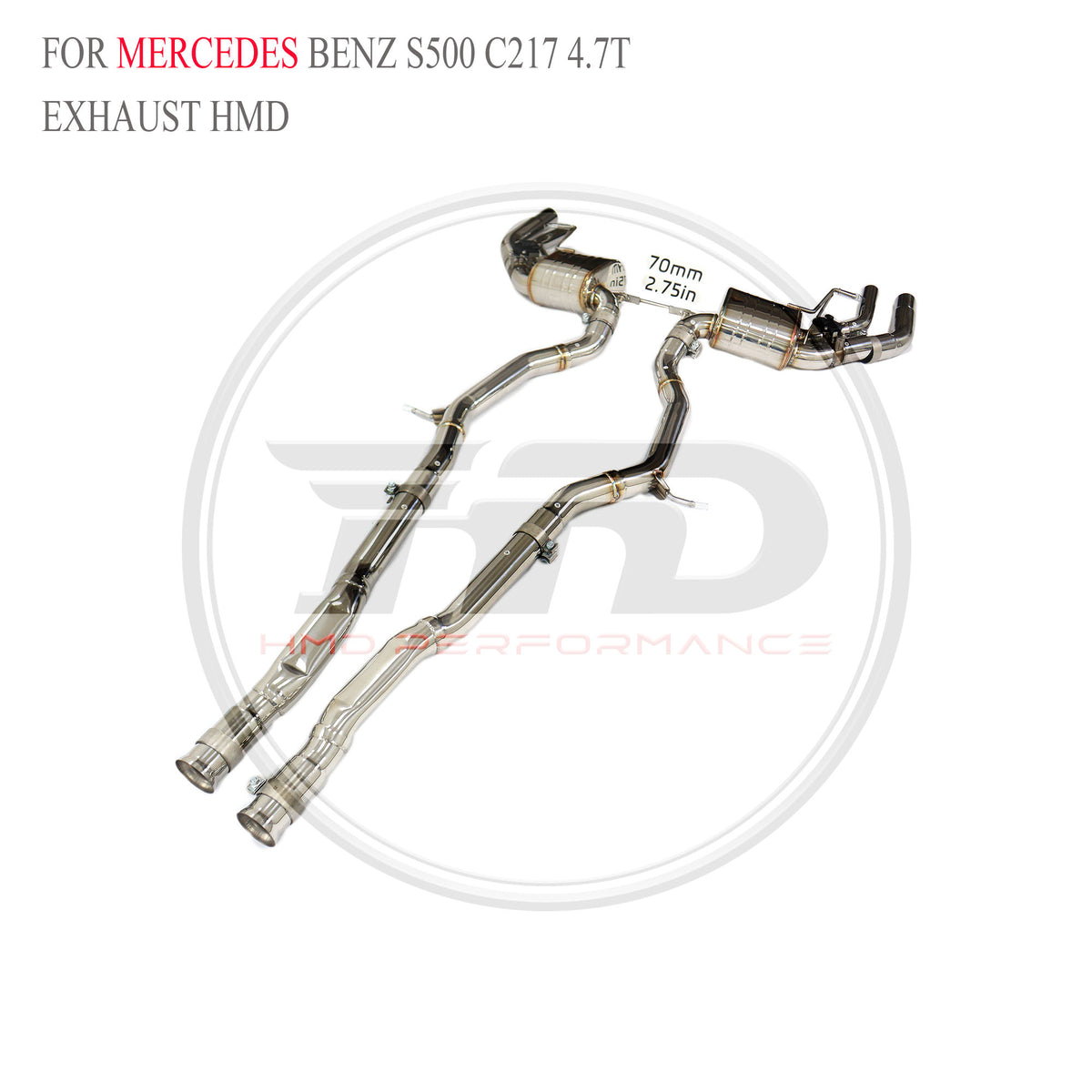 Mercedes-Benz S500 C217 4.7T Valved Catback SUS304 Racing Grade Exhaust System - 6