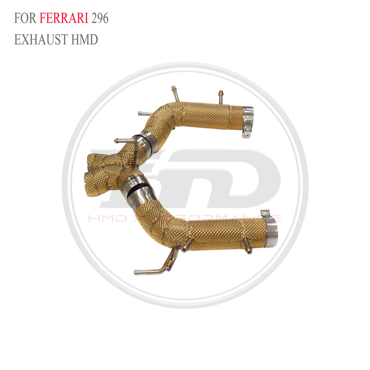Ferrari 296 with X pipe Straight Axle-Back Titanium Racing Grade Exhaust System - 4