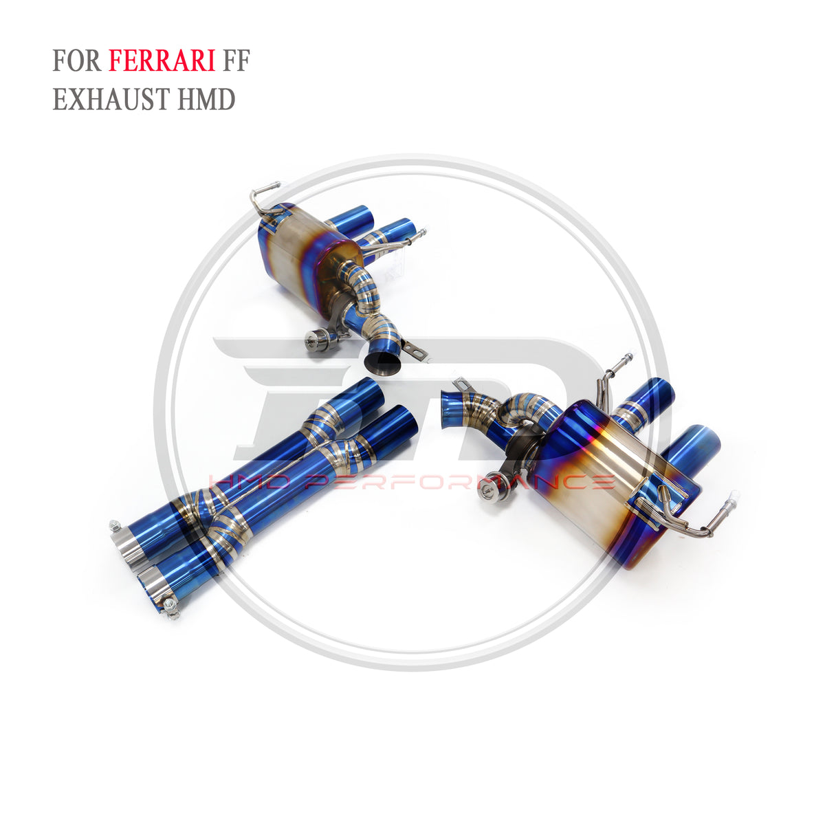 Ferrari FF +X catback with X pipe Titanium Racing Grade Exhaust System - 4