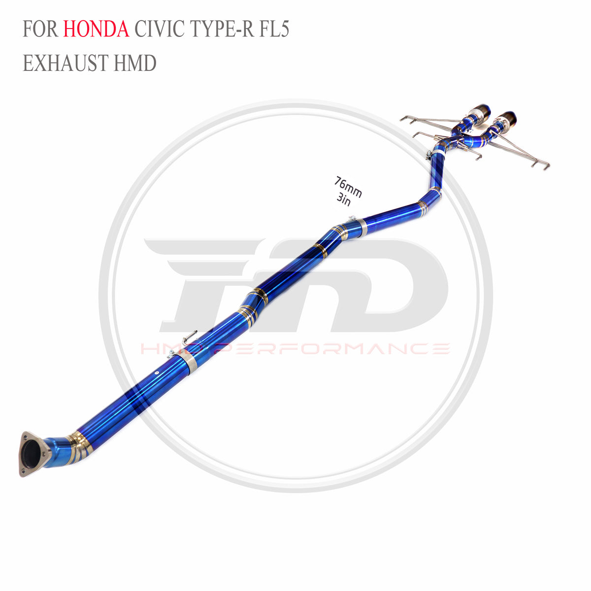 Honda Civic Type-R FL5 catback Titanium Straight Sport Exhaust System - 5