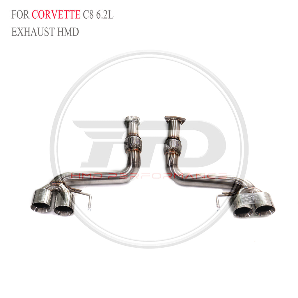 Corvette C8 6.2L Straight Catback SUS304 Racing Grade Exhaust System - 4