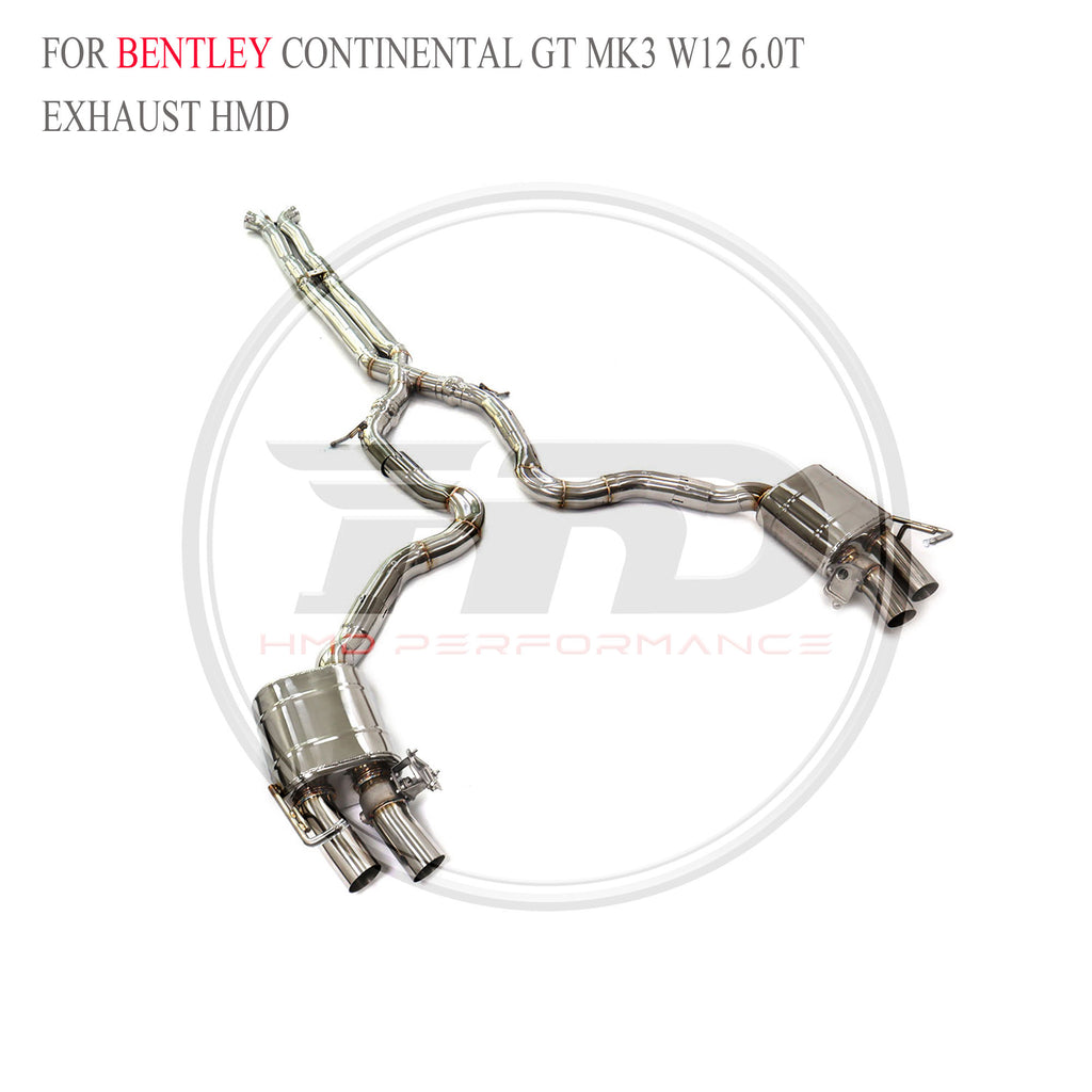 Bentley Continental GT MK3 W12 6.0T Valved Catback SUS304 Racing Grade Exhaust System - 4