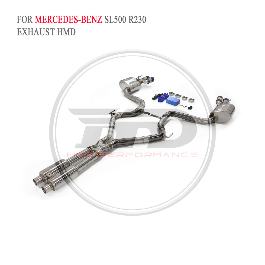 Mercedes-Benz SL500 R230 Valved Catback SUS304 Racing Grade Exhaust System - 5