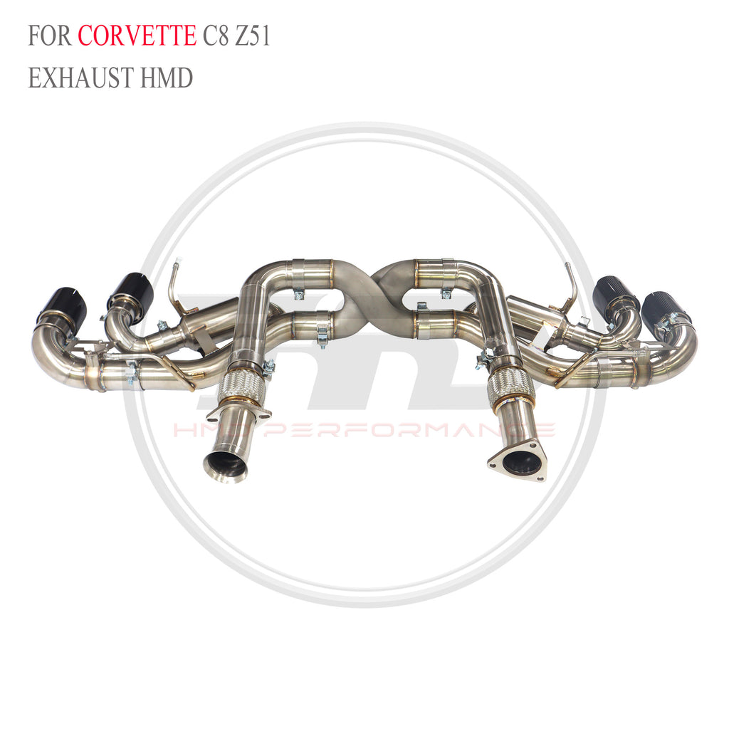 Corvette C8 Z51 Valved Axle-Back SUS304 Racing Grade Exhaust System - 4