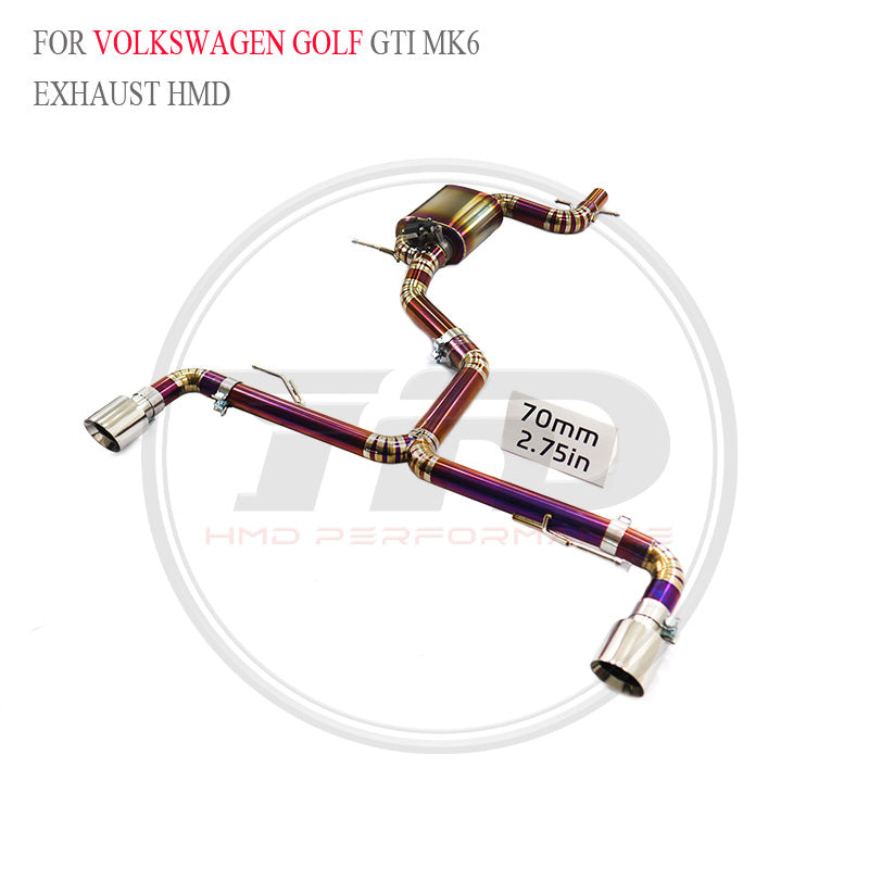 Volkswagen Golf GTI MK6 Valved Catback Titanium Racing Grade Exhaust System - 4