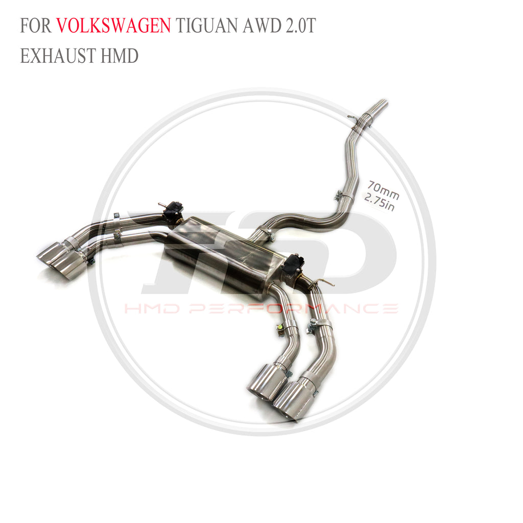 Volkswagen Tiguan AWD 2.0T catback SUS304 Valved Sport Exhaust System - 4
