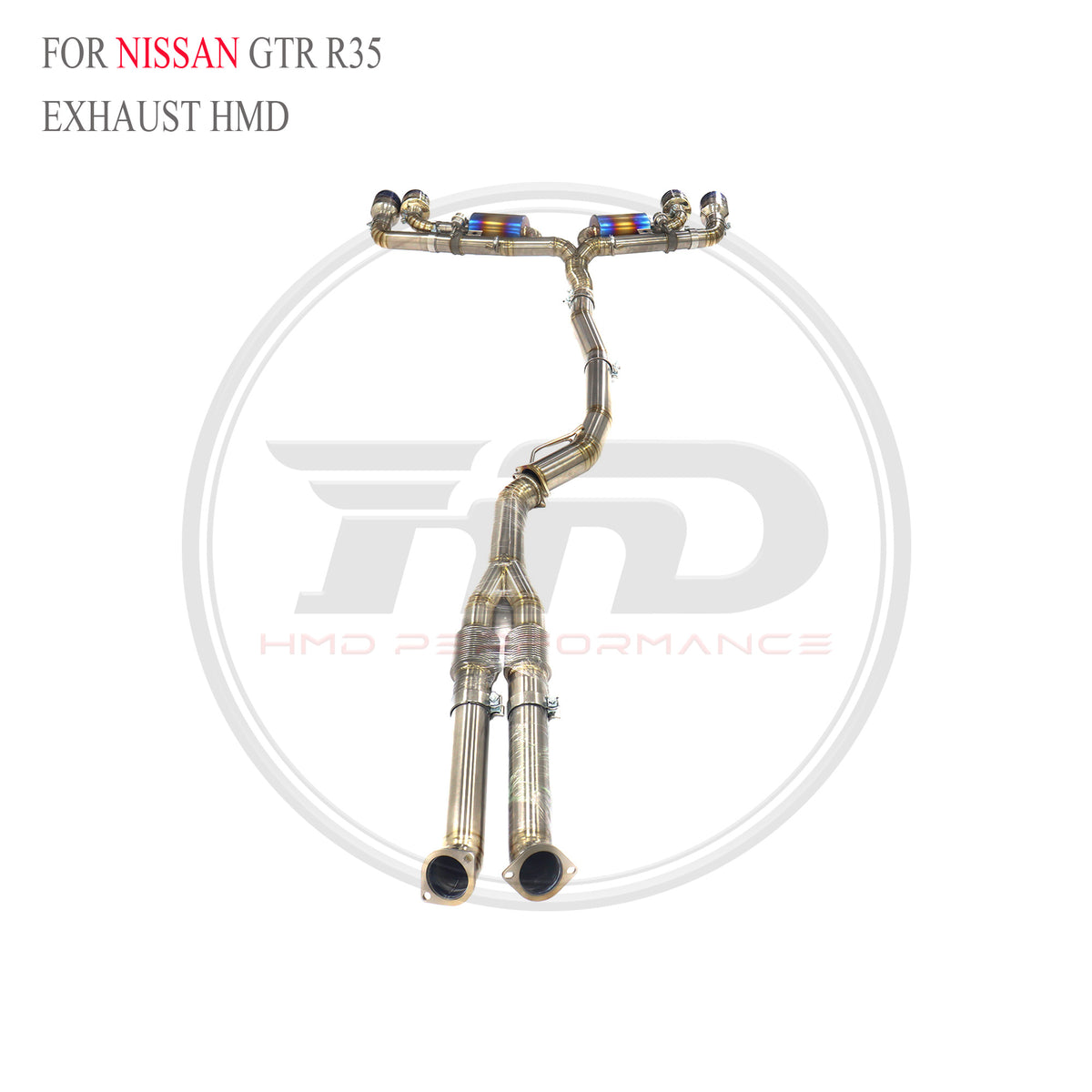 Nissan GTR R35 with Y Pipe Valved Catback Titanium Racing Grade Exhaust System - 5