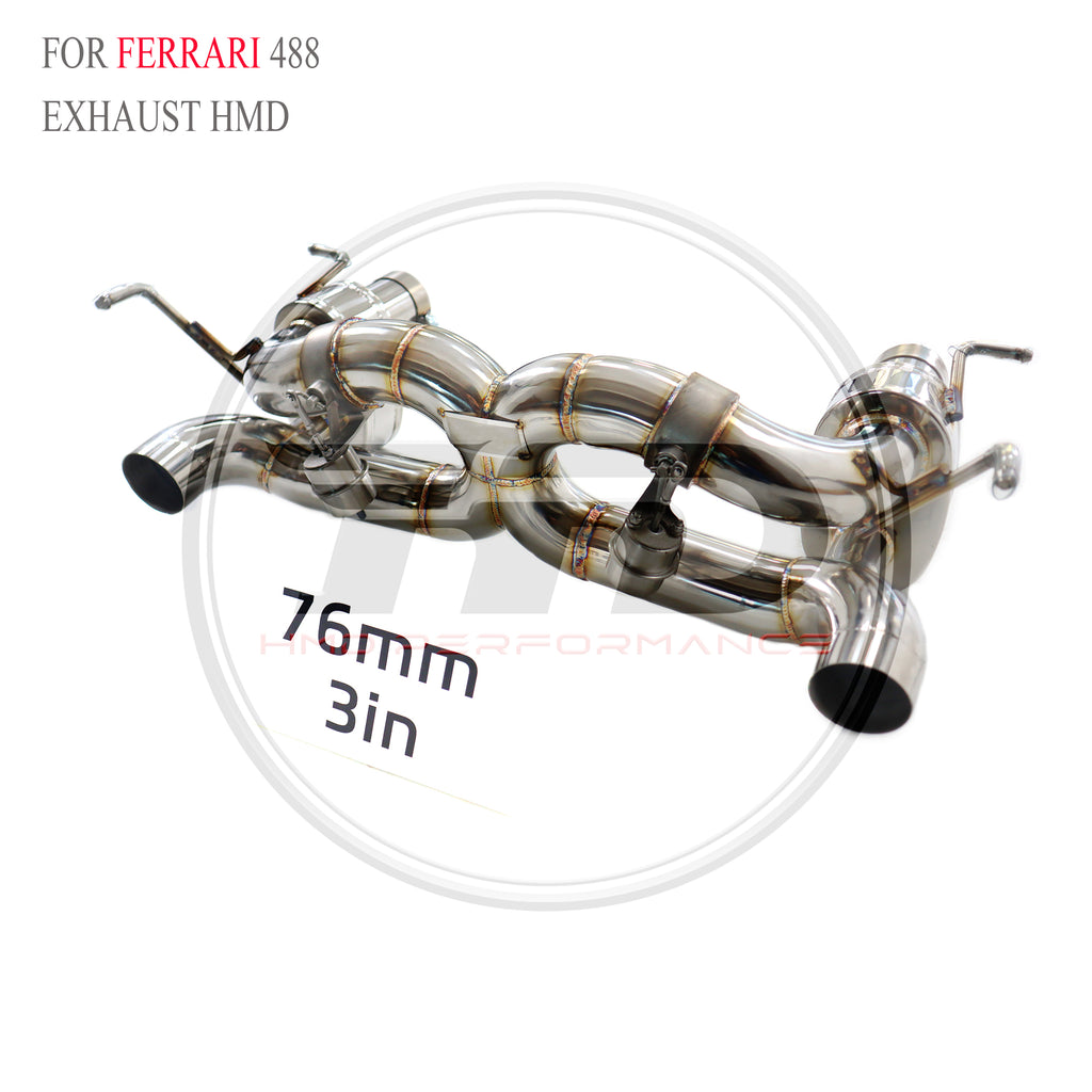 Ferrari 488 Valved Axle-Back SUS304 Racing Grade Exhaust System - 2