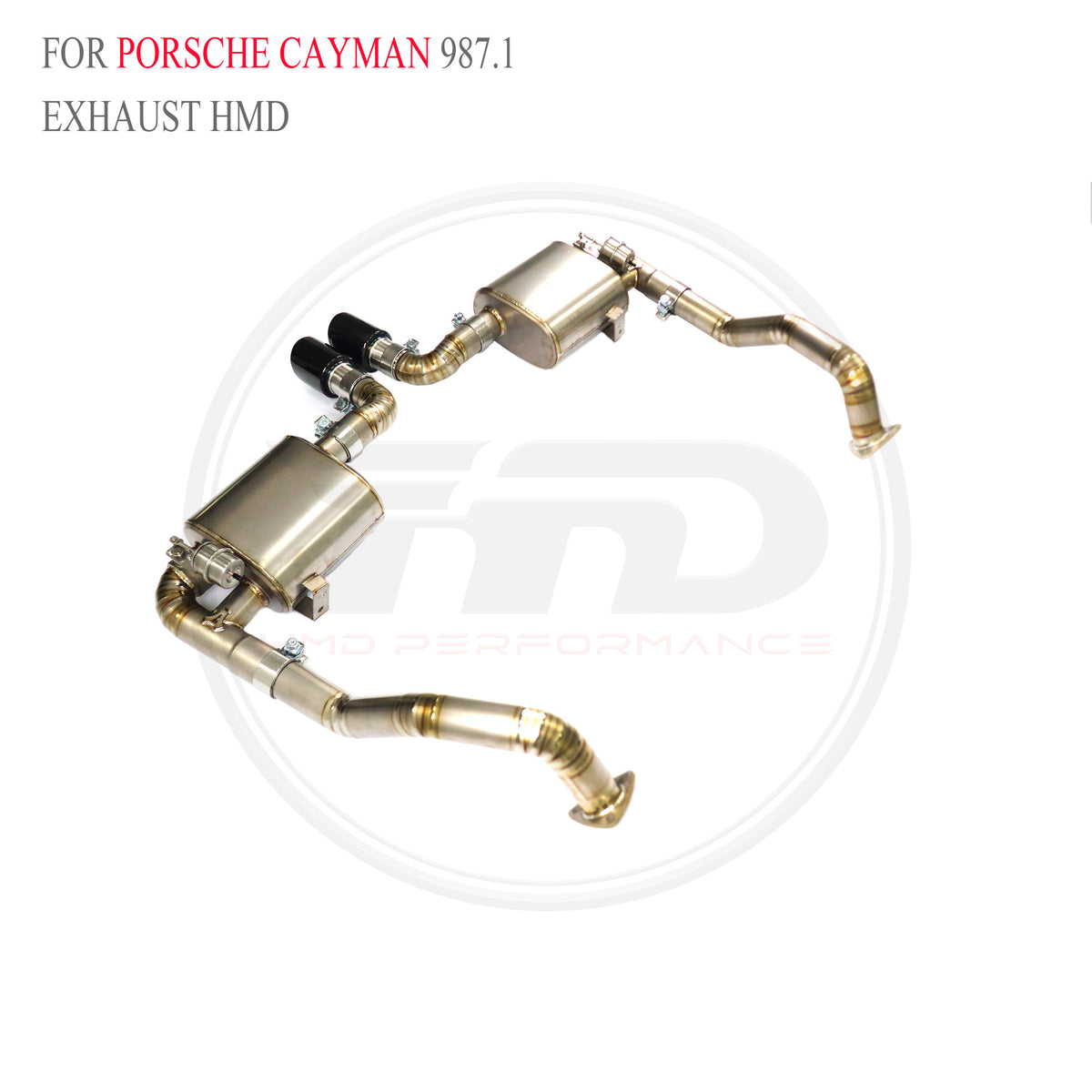 Porsche Cayman 987.1 Valved Axle-Back Titanium Racing Grade Exhaust System - 5