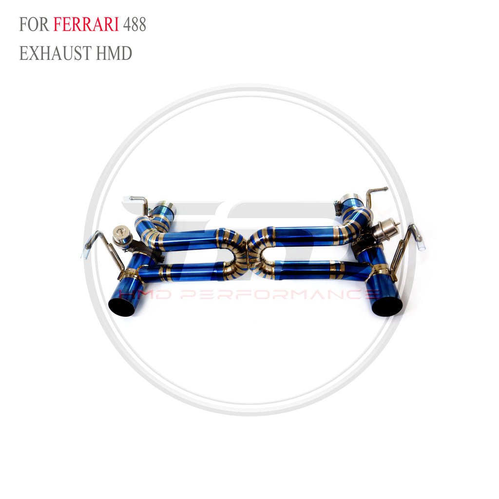 Ferrari 488 Valved Catback Titanium Racing Grade Exhaust System - 3