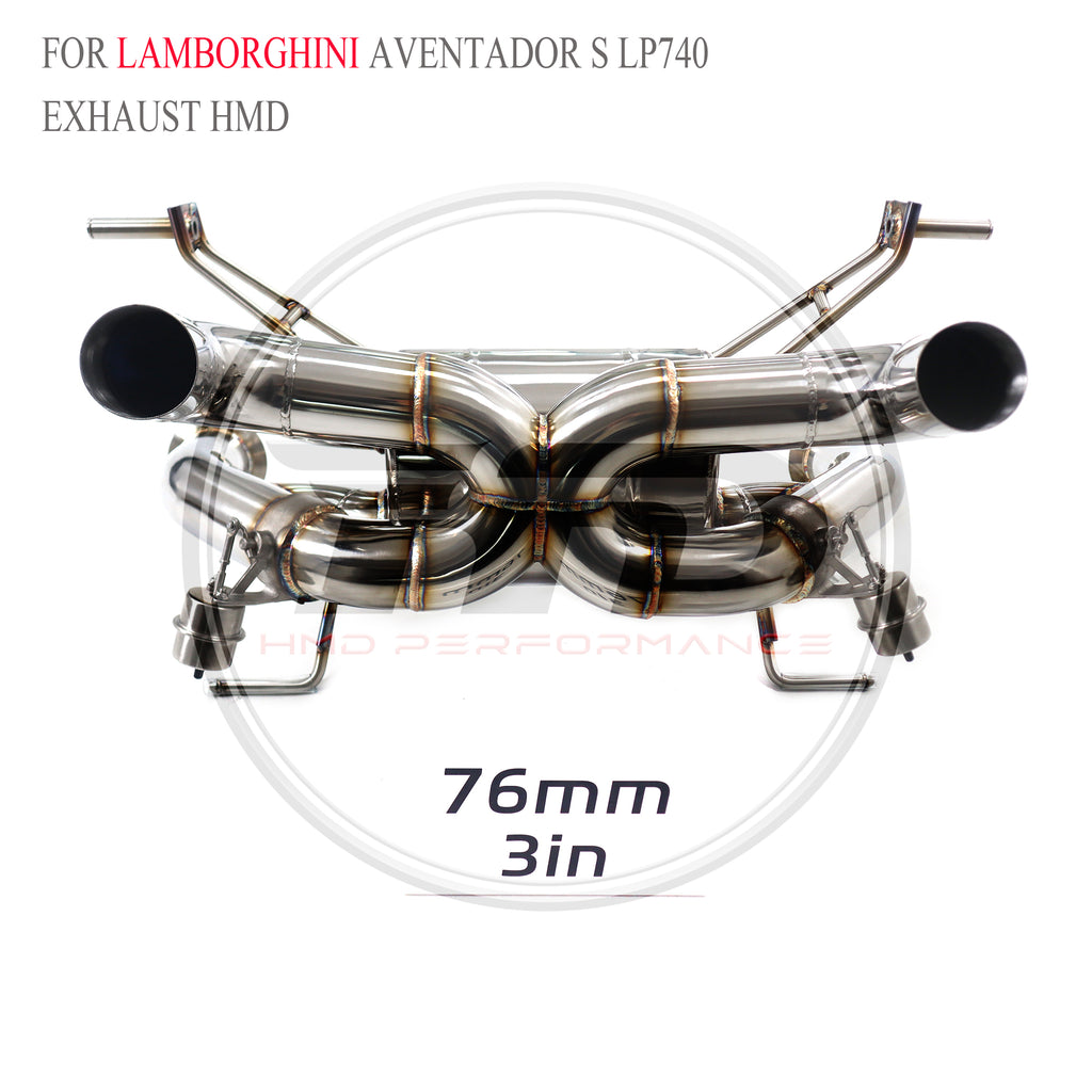 Lamborghini Aventador S LP740 SVJ Valved Catback SUS304 Racing Grade Exhaust System - 5
